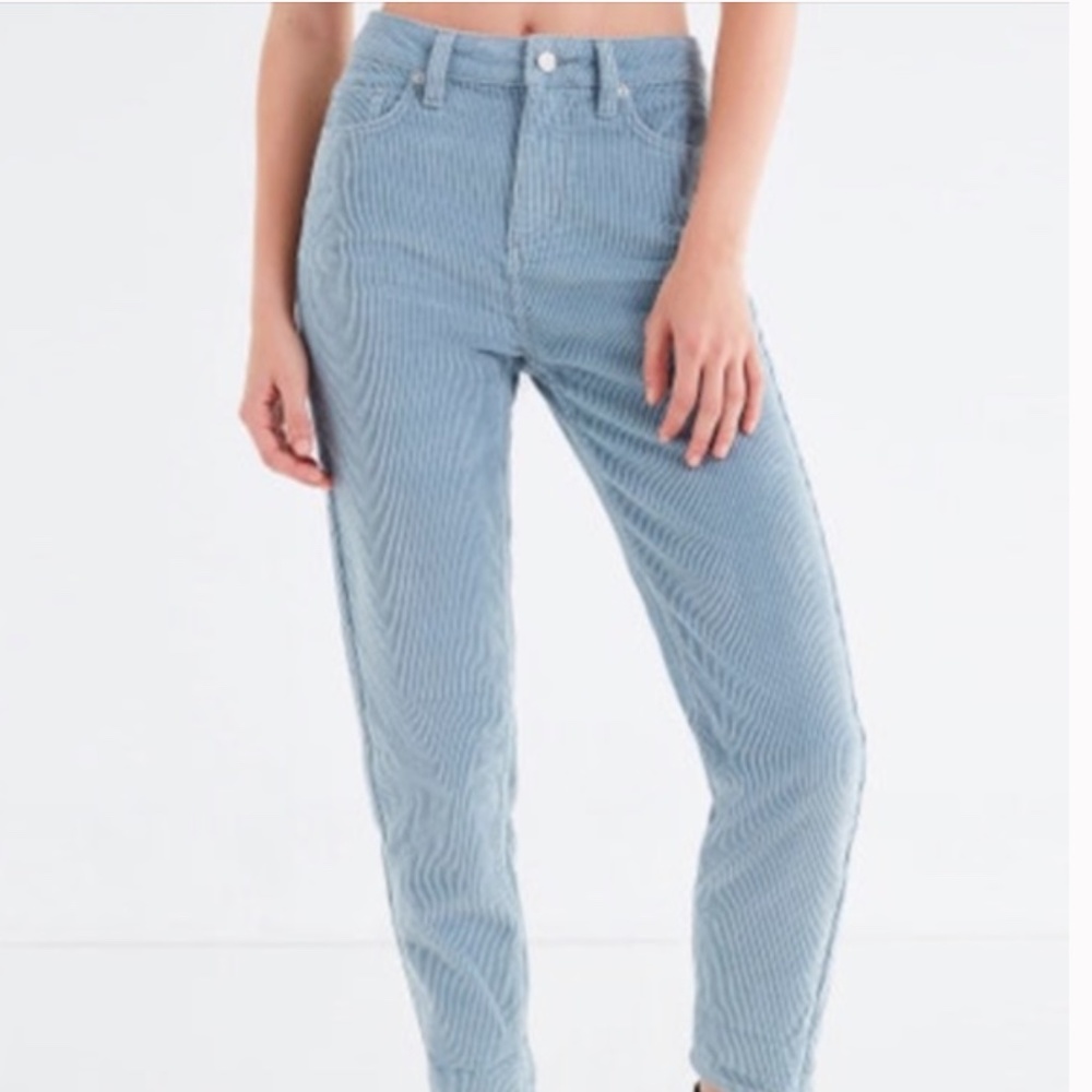 BDG Blue Skinny Cropped Crop Peasant Cottage Hipster Hippie Art Deco Boho Pants